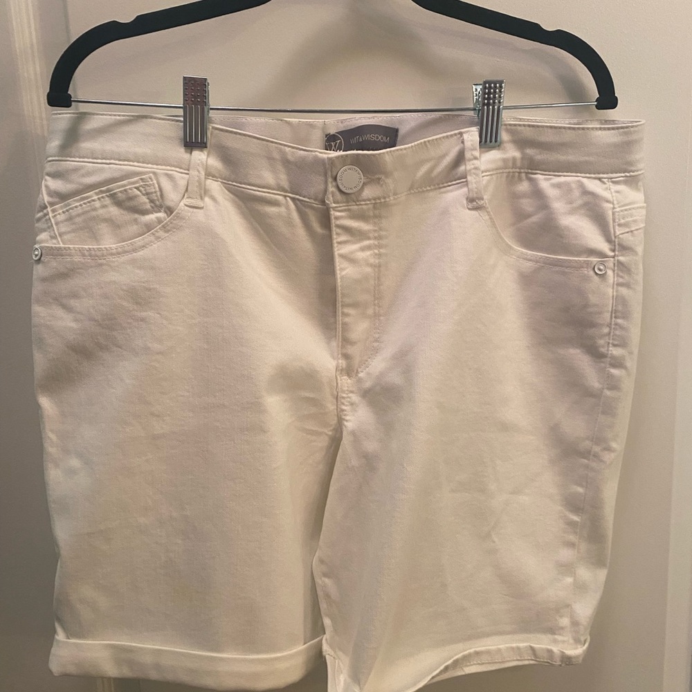 Wit & Wisdom Absolution White Denim Shorts-16 - image 1